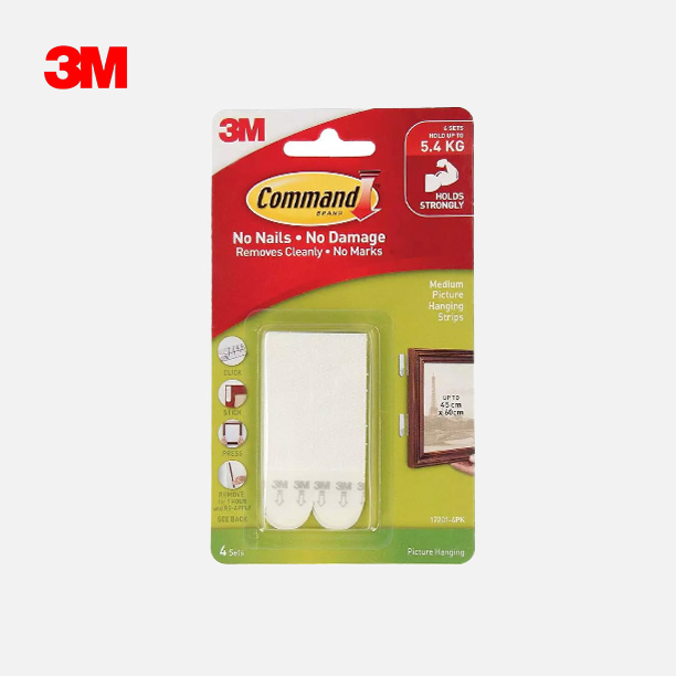 Miếng dán treo tranh Command™ 17201ANZ trắng - Chịu lực 5.4 kg - 8 miếng/vỉ